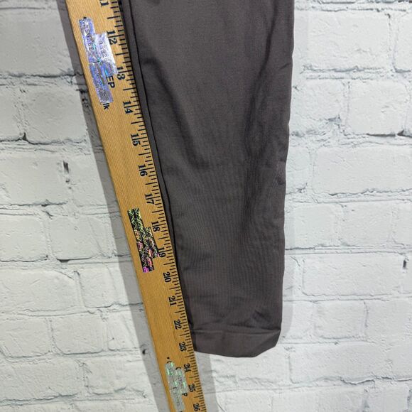 Gymshark Seamless Leggings Women Medium Brown Red Waistband Logo Activewear Gym - Picture 7 of 12